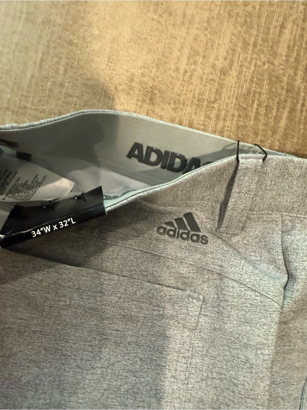 NWT Adidas Ultimate Golf Pants Men’s 34x32 Gray Heather Tapered Fit
